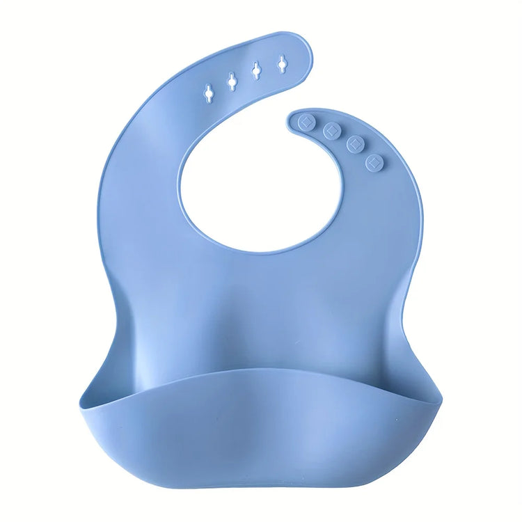 6 Pieces Silicone Baby Feeding Set Baby Plates and Bowls Set with Adjustable Bib Suction Bowl Suction Divided Plate Straw Cup