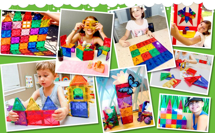 Magnetic Tiles for Kids Ages 3+ – STEM Building Blocks Toys & Sensory Games for Toddlers, Boys & Girls Ages 3 4 5 6 7 8