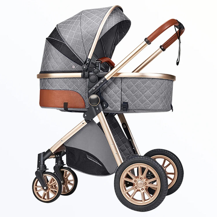 High Landscape Baby Stroller – Foldable 2-in-1 Travel Pram for Newborns & Toddlers (0–3 Years)