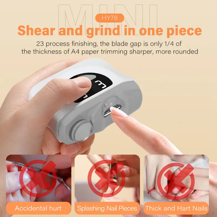 2-in-1 Baby Electric Nail Clippers – Gentle & Quiet Nail Trimmer with Anti-Splash Design, Safe Manicure Tool for Newborns, Infants & Toddlers