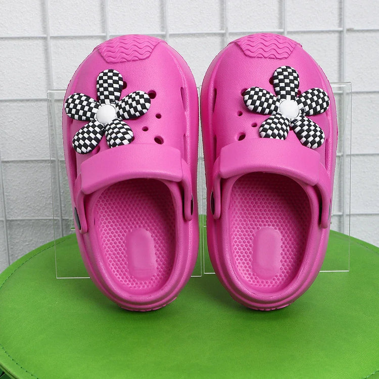 New Summer Kids Beach Slippers – Soft Anti-Slip Flower Garden Sandals for Boys & Girls, Lightweight Breathable Outdoor Shoes