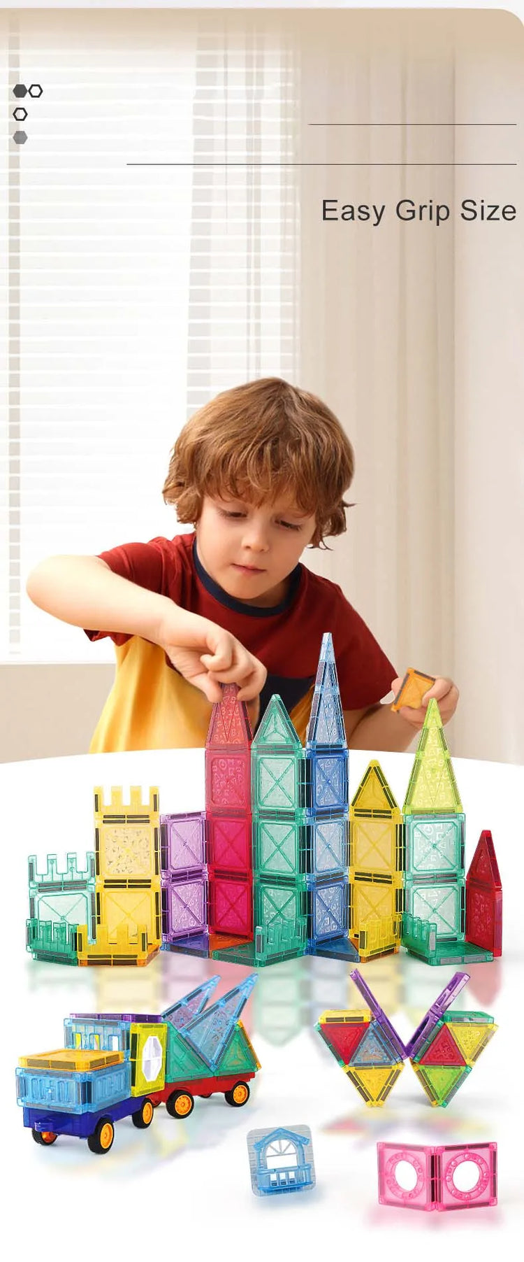 Colorful 3D Magnetic Building Blocks for Kids – Educational DIY STEM Toys to Enhance Fine Motor Skills, Creative Magnet Bricks for Toddlers & Children Ages 3+