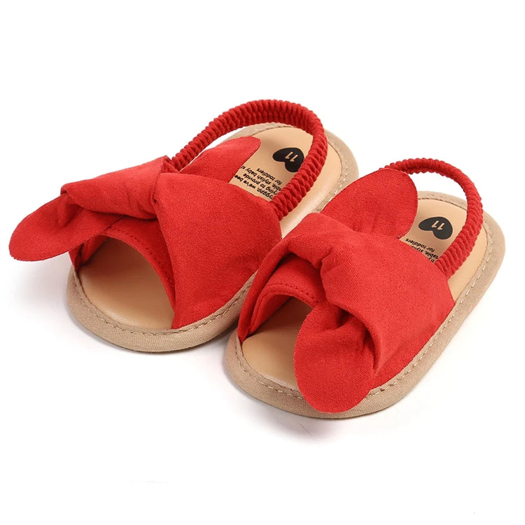 Adorable Baby Girl Sandals with Bowknot – Soft Non-Slip Sole Princess First Walker Shoes for Summer, Beach & Party