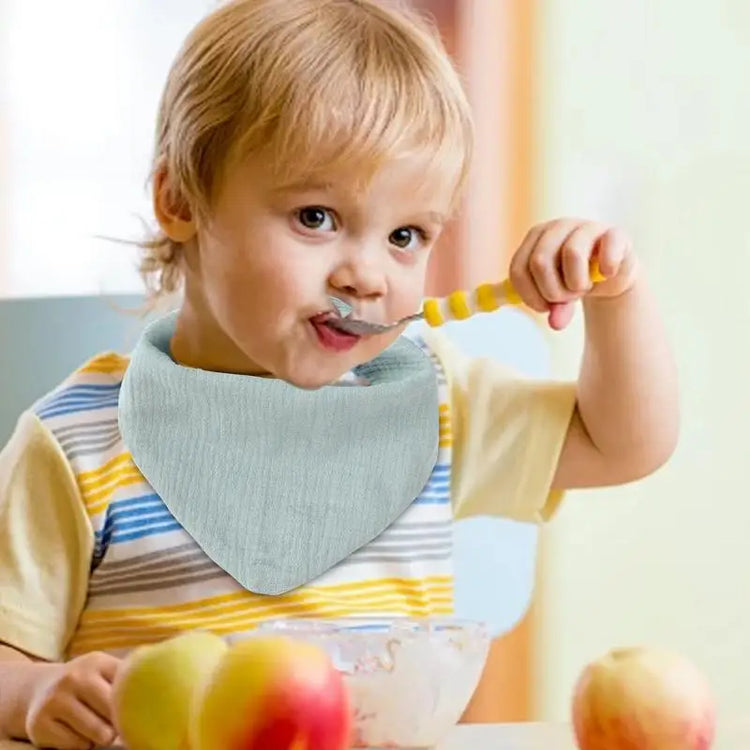Toddler Bandana Bibs Absorbent Cotton Triangle Teething Bib Toddle Drooling Bibs Solid Color Toddler Drool Bibs for Feeding