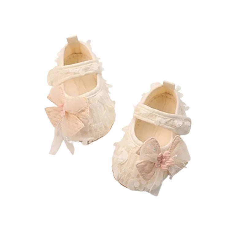 Adorable Baby Girl Bow Flats with Petal Design – Infant Party Shoes for Festivals, Baby Showers & Special Occasions