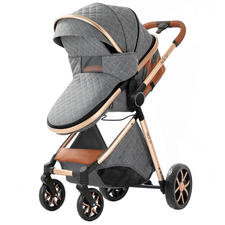 Lightweight 3-in-1 Baby Stroller with Isofix | High Landscape Travel System for Newborns to 6 Years