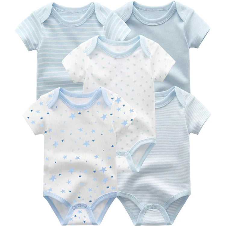 Unisex Newborn Baby Bodysuit Set – 19-Piece Cotton Bodysuits & Accessories for Boys & Girls
