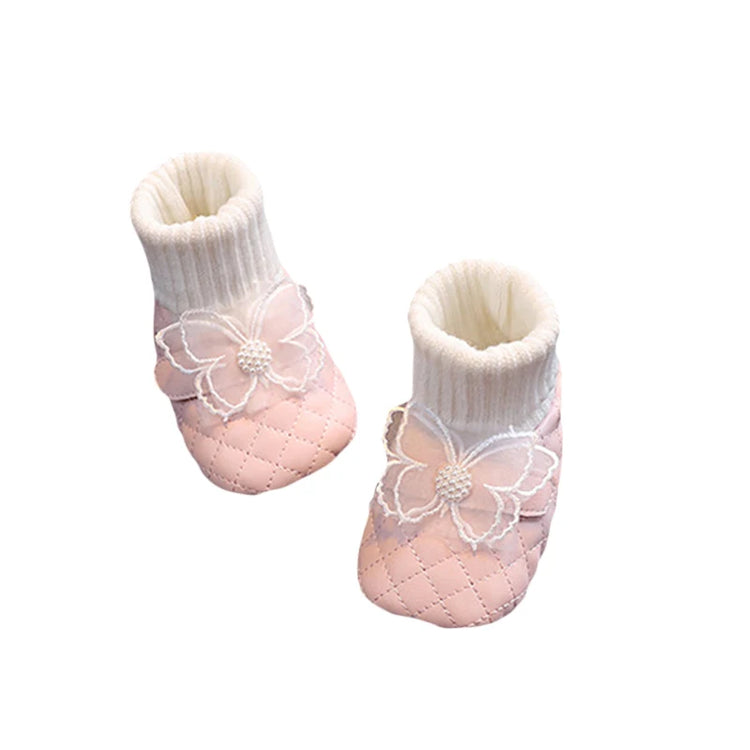Infant Girls Sparkly Mary Jane Flats Shoes with Bowknot for Birthday Party Wedding Baby Shower and Holiday Festivities