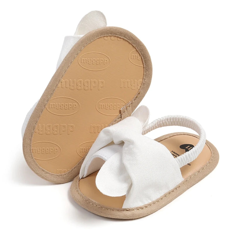 Adorable Baby Girl Sandals with Bowknot – Soft Non-Slip Sole Princess First Walker Shoes for Summer, Beach & Party