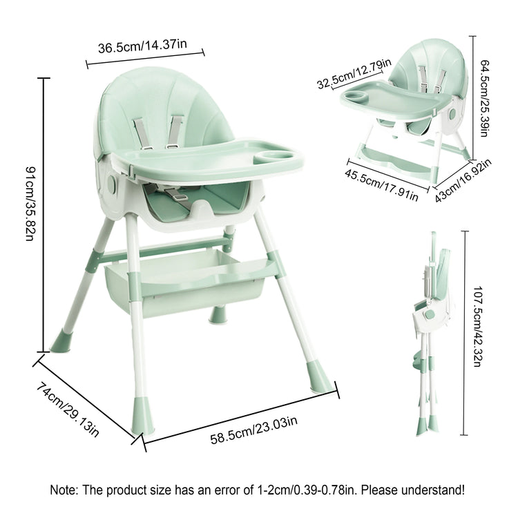 Portable Foldable Baby Dining Chair – Lightweight High Chair with Detachable Tray | Model 803C | Compact Feeding Seat for Infants & Toddlers