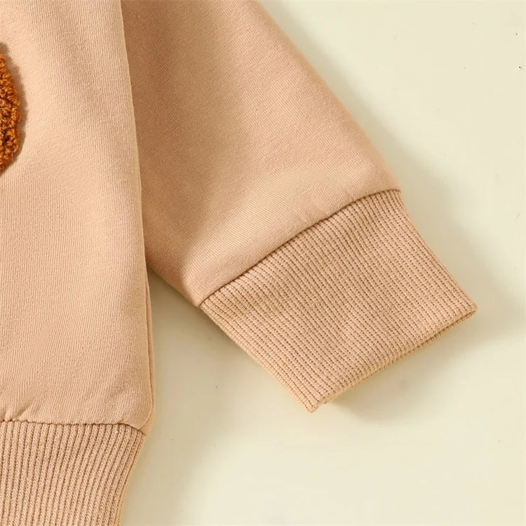 Lioraitiin Toddler Baby Boy 2-Piece Outfit – Car Embroidery Long Sleeve Pullover Sweatshirt & Elastic Waist Pants Set