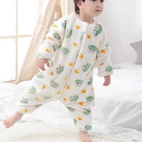 Baby One-Piece Flannel Pajamas – Unisex | Warm & Cozy Cartoon Sleepwear