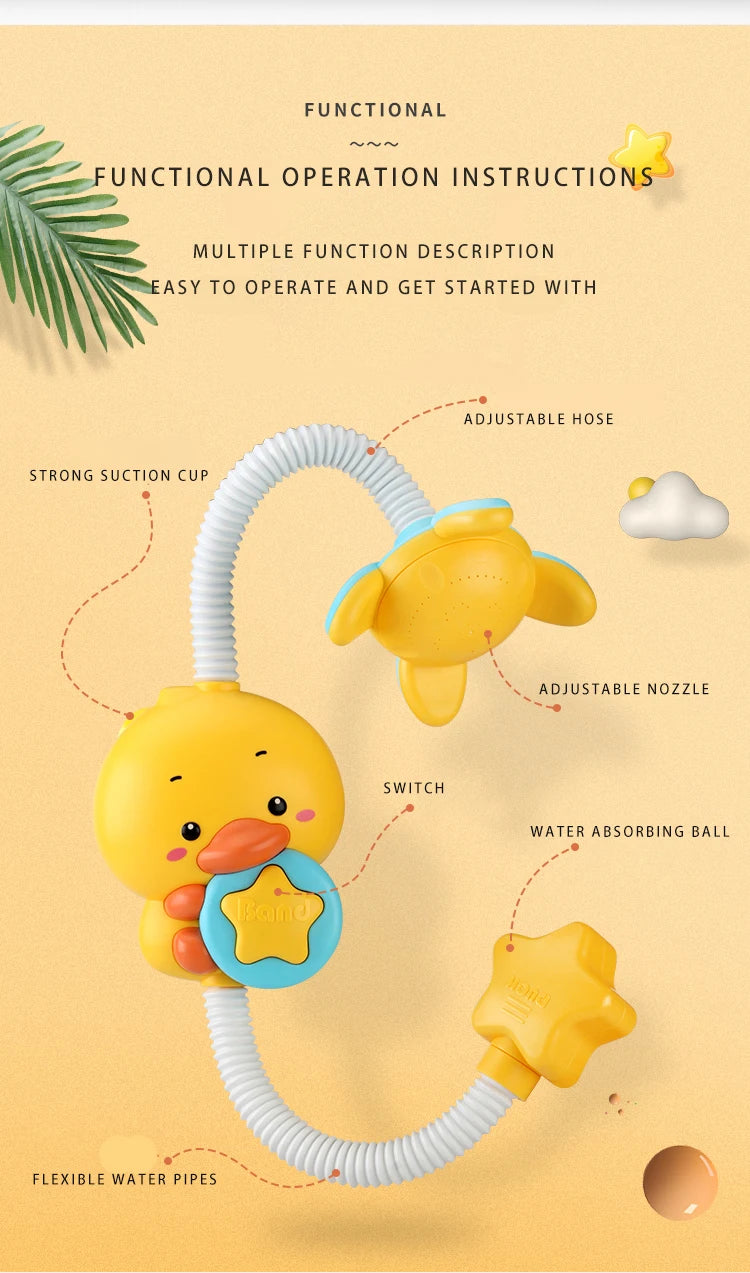 New Baby Bath Kids Toys Rainbow Shower Pipeline Yellow Ducks Slide Tracks Bathroom Educational Water Game for Children Gifts Toy