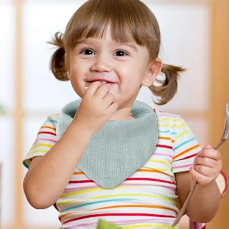 Toddler Bandana Bibs Absorbent Cotton Triangle Teething Bib Toddle Drooling Bibs Solid Color Toddler Drool Bibs for Feeding