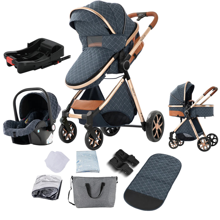 Lightweight 3-in-1 Baby Stroller with Isofix | High Landscape Travel System for Newborns to 6 Years