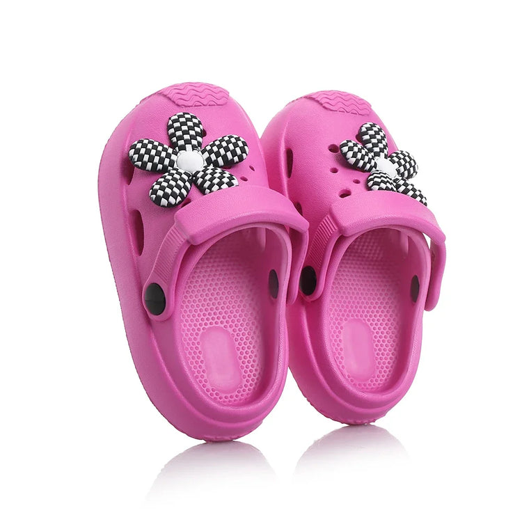 New Summer Kids Beach Slippers – Soft Anti-Slip Flower Garden Sandals for Boys & Girls, Lightweight Breathable Outdoor Shoes