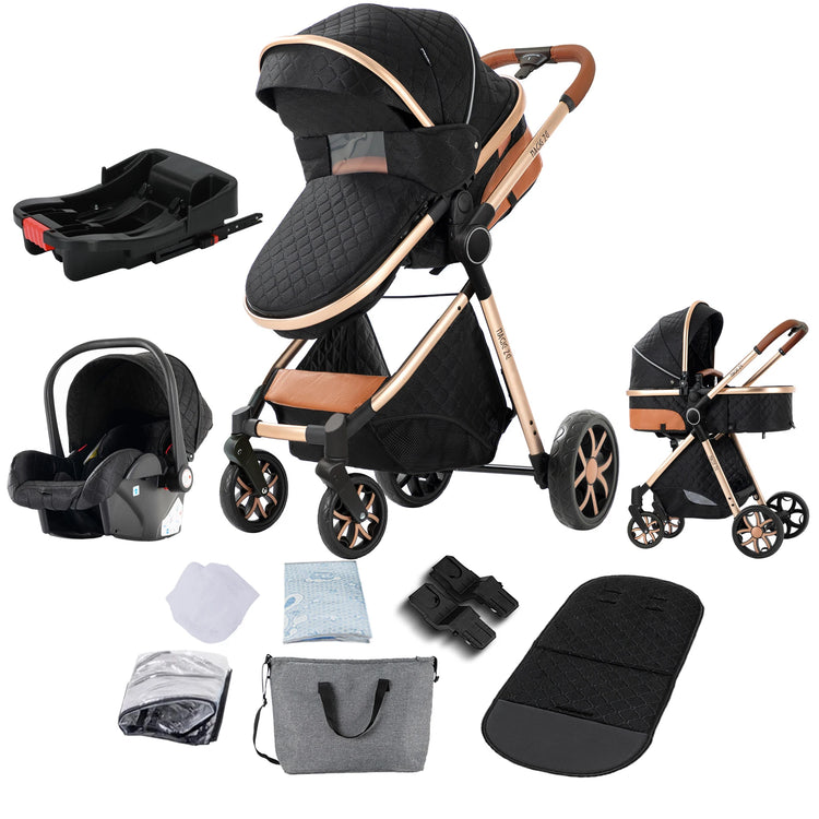 Lightweight 3-in-1 Baby Stroller with Isofix | High Landscape Travel System for Newborns to 6 Years