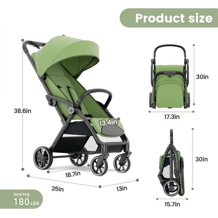 High View Portable Baby Stroller – Lightweight Travel Stroller with 360° Swivel Seat, Compact Fold, and Sun Protection for Babies & Toddlers