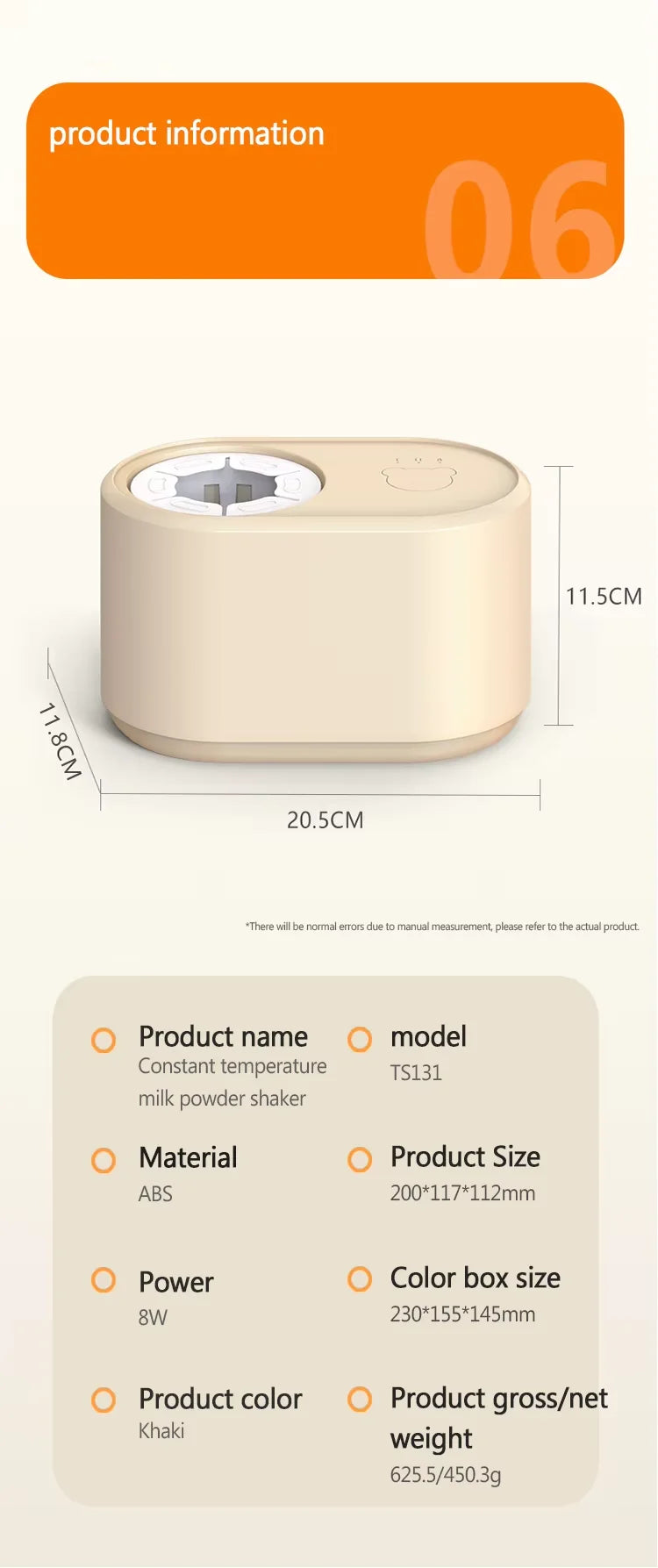 Smart Baby Formula Mixer – Insulated Constant Temperature Milk Bottle Shaker | USB Plug-In Intelligent Milk Powder Blender