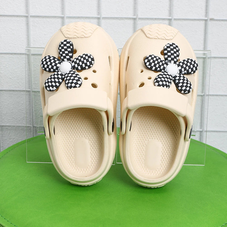 New Summer Kids Beach Slippers – Soft Anti-Slip Flower Garden Sandals for Boys & Girls, Lightweight Breathable Outdoor Shoes