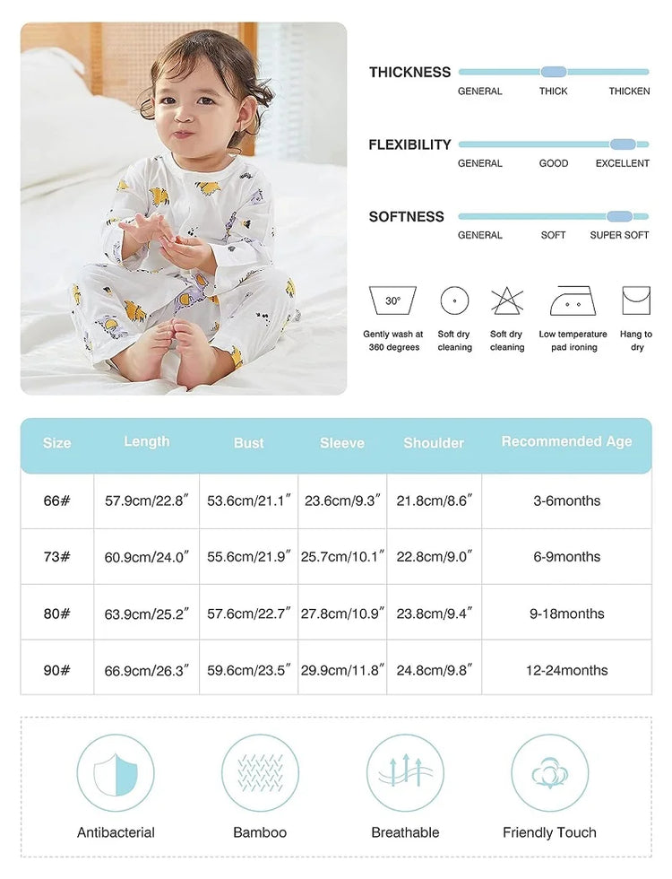 MICHLEY 3pcs Baby Short-Sleeve Rompers & Long-Sleeve Jumpsuit Bodysuit – Soft White Cartoon Infant Clothes Overalls for Boys & Girls