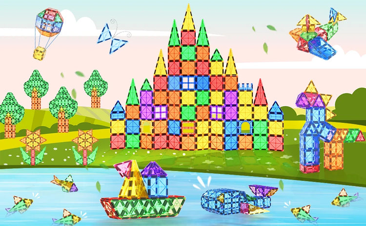 Magnetic Tiles for Kids Ages 3+ – STEM Building Blocks Toys & Sensory Games for Toddlers, Boys & Girls Ages 3 4 5 6 7 8