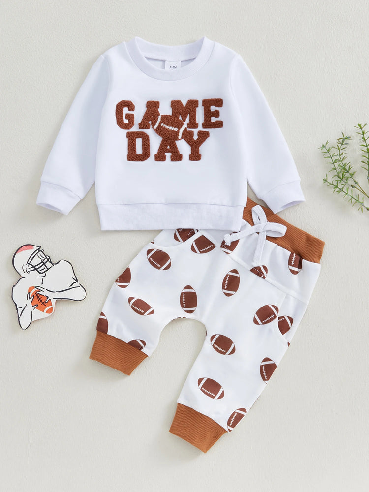 π§ Baby Boy 2Pcs Football Outfit β Sweatshirt + Trousers Set
