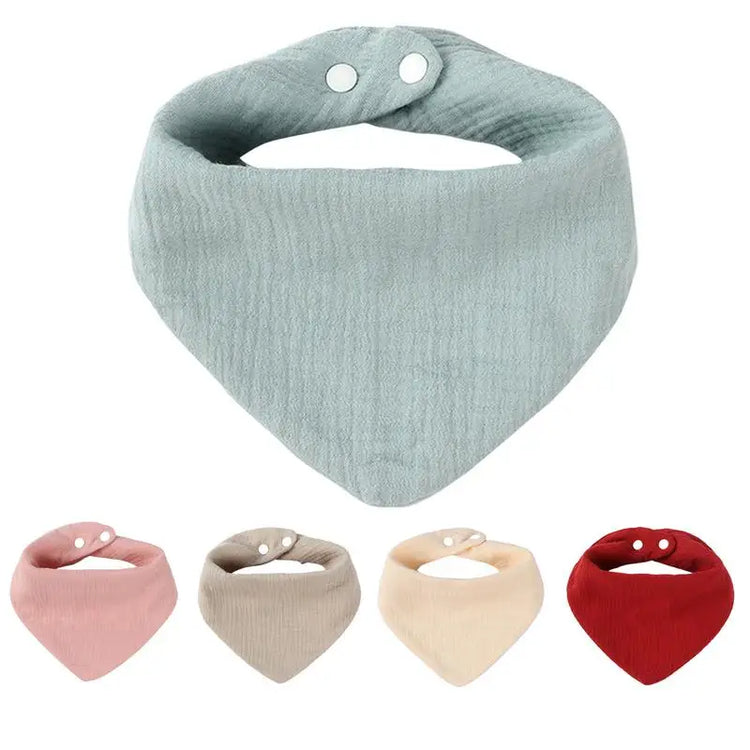 Toddler Bandana Bibs Absorbent Cotton Triangle Teething Bib Toddle Drooling Bibs Solid Color Toddler Drool Bibs for Feeding