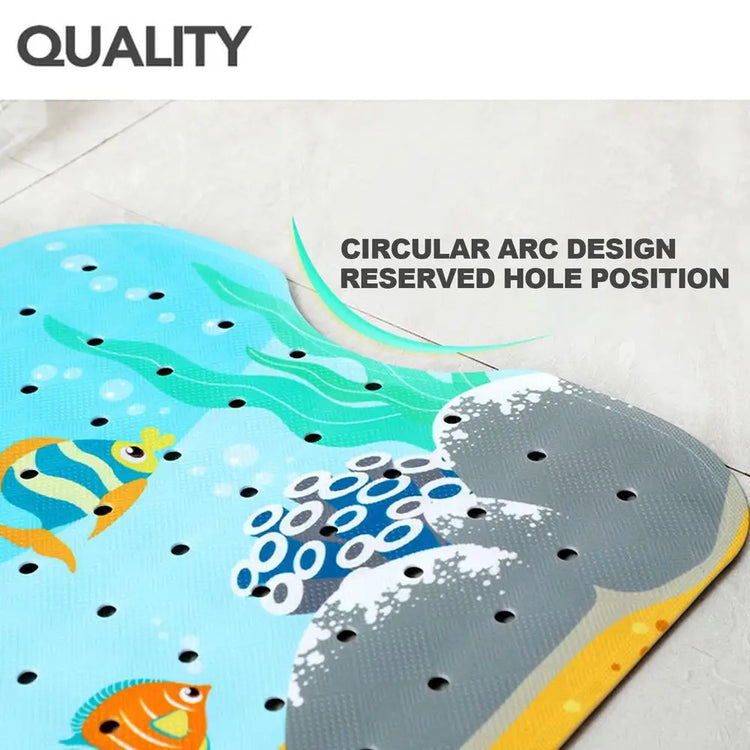 Baby Bath Mat Non Slip Cartoon Pattern Extra Long Kids Bathtub Mat 40 X 16 Inch Machine Washable Toddler Baby Bathtub Mat With