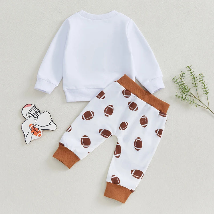 π§ Baby Boy 2Pcs Football Outfit β Sweatshirt + Trousers Set