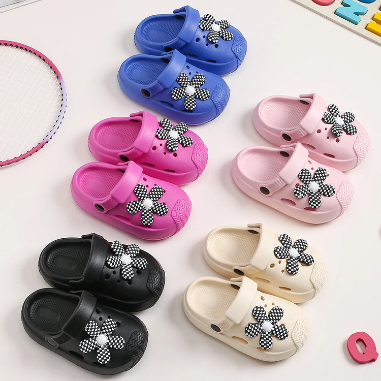 New Summer Kids Beach Slippers – Soft Anti-Slip Flower Garden Sandals for Boys & Girls, Lightweight Breathable Outdoor Shoes
