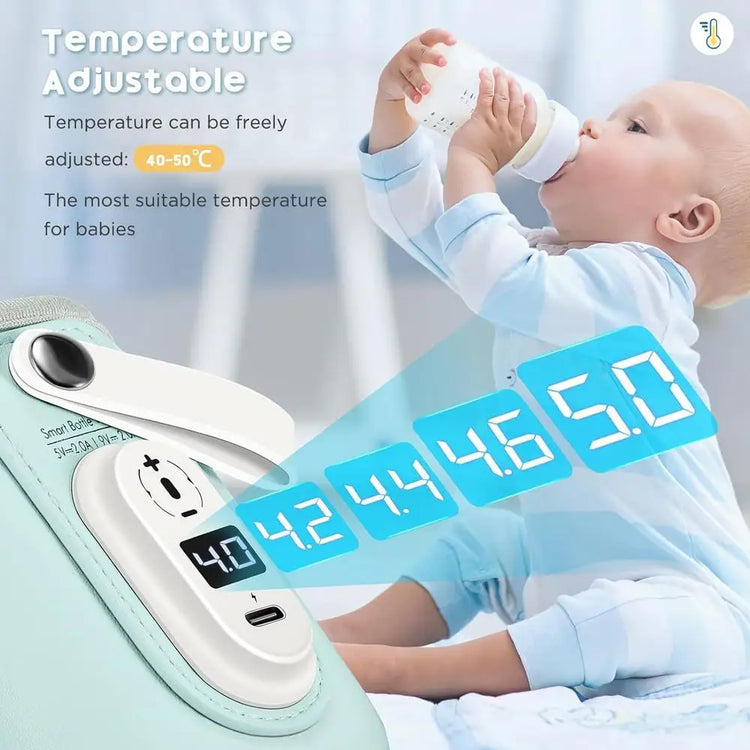 Baby Nursing Bottle Heater Safe Insulated Bag USB Rechargeable Milk Water Warmer Cover For Infant Outdoor Traveling Accessories