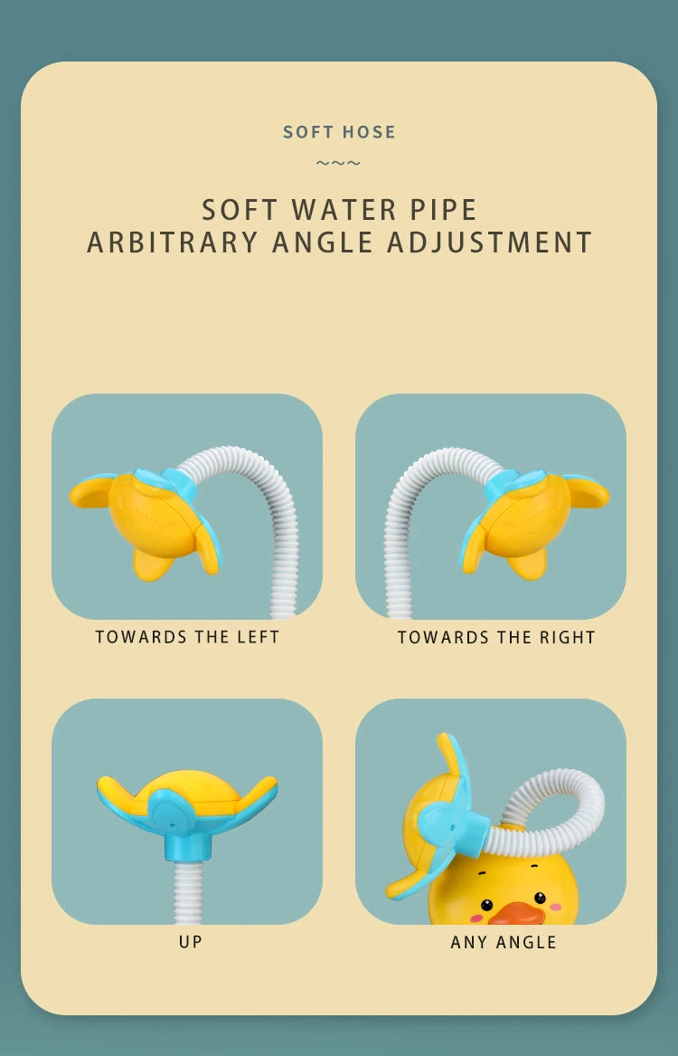 New Baby Bath Kids Toys Rainbow Shower Pipeline Yellow Ducks Slide Tracks Bathroom Educational Water Game for Children Gifts Toy