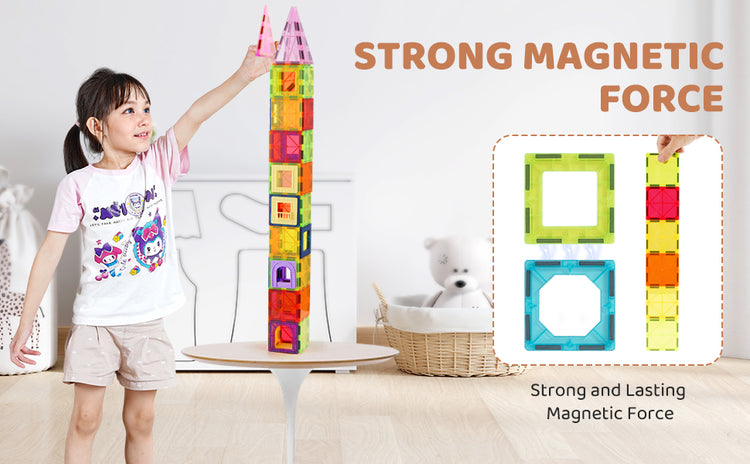 Magnetic Building Blocks Set – 121PCS Magnetic Tiles with Car Bases & Numbers, Construction Puzzle Toys for Kids, Montessori STEM Gifts for Boys & Girls Ages 3+