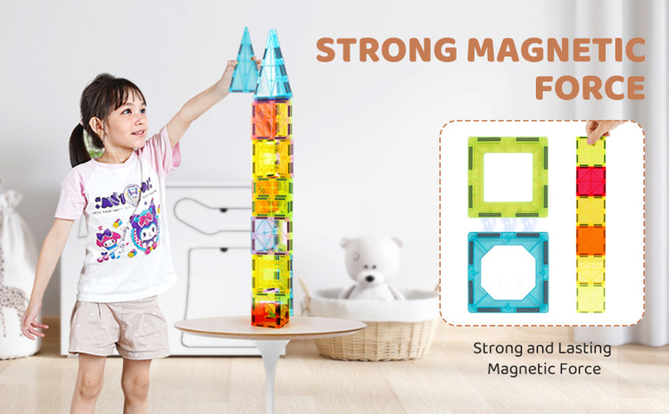 SucceBuy 32PCS Magnetic Tiles Building Blocks – STEM Educational Toys for Kids Ages 3–8 | Creative Sensory Stacking Set for Boys & Girls