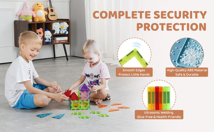 SucceBuy 32PCS Magnetic Tiles Building Blocks – STEM Educational Toys for Kids Ages 3–8 | Creative Sensory Stacking Set for Boys & Girls