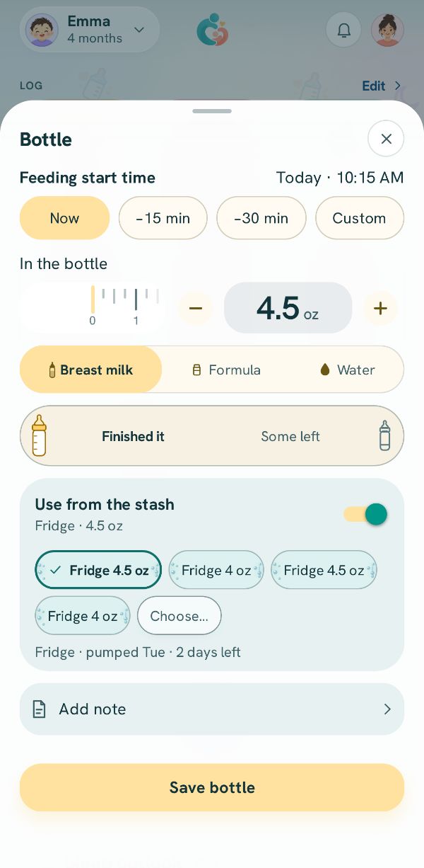 Use from the stash turned on, with bags to pick from