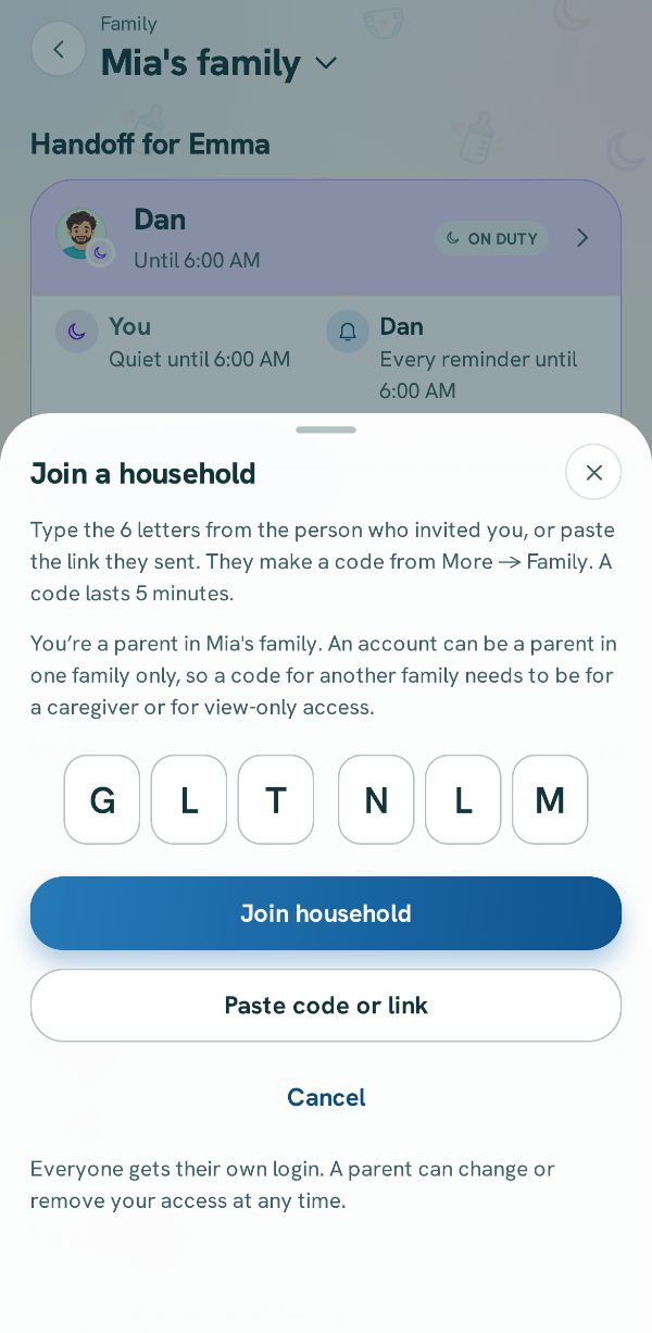 The code typed in