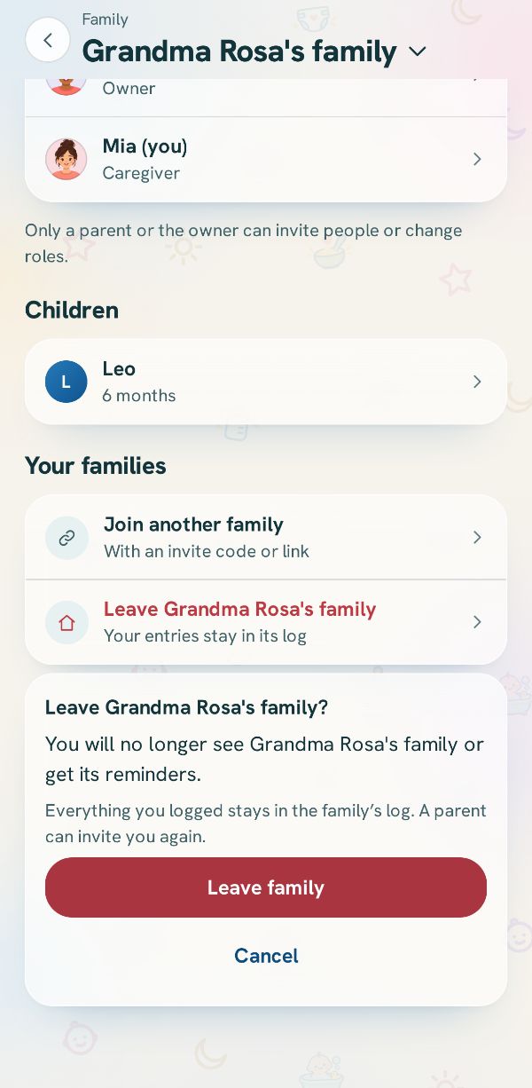 The question before leaving a family