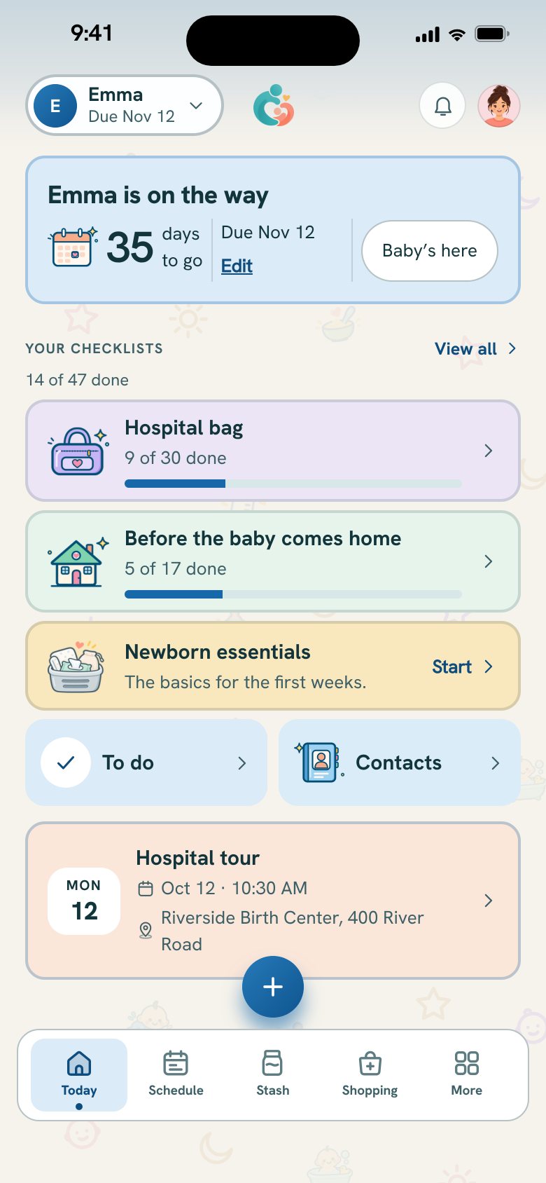 Today before the birth: Emma is on the way, 35 days to go, the checklists and the hospital tour.