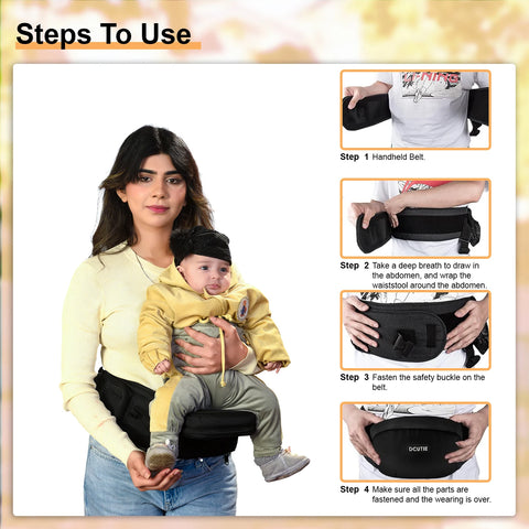 Adjustable Baby Hip Carrier – Ergonomic & Lightweight Waist Seat for Newborns & Toddlers (6-36 Months)
