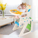 Sejoy 2-in-1 Foldable Baby High Chair with Table & Footrest – ASTM Certified Feeding Chair with Removable Double Tray, Adjustable Backrest & Washable Cushion