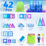 Frozen Princess Magnetic Tiles Castle Building Blocks – STEM Toys for Girls, Creative Birthday Gift, Magnetic Construction Set