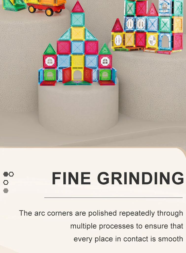 Colorful 3D Magnetic Building Blocks for Kids – Educational DIY STEM Toys to Enhance Fine Motor Skills, Creative Magnet Bricks for Toddlers & Children Ages 3+