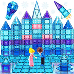 Frozen Princess Magnetic Tiles Castle Building Blocks – STEM Toys for Girls, Creative Birthday Gift, Magnetic Construction Set