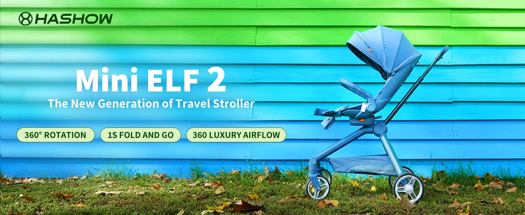 Baby Travel Stroller Mini ELF 2 Lightweight Baby Compact Stroller with 360° Reversible Seat Airplane Compatible Full Recline Erg