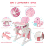 Foldable 2-in-1 Baby High Chair with Table & Footrest – ASTM & CPC Certified Feeding Seat with Removable Double Tray, Adjustable Backrest & Washable Cushion