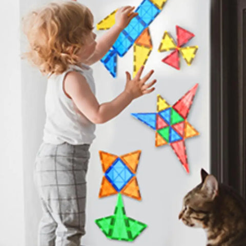 Magnetic Tiles for Kids Ages 3+ – STEM Building Blocks Toys & Sensory Games for Toddlers, Boys & Girls Ages 3 4 5 6 7 8