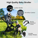 EMU Reversible Baby Stroller with Reversible Seat Full-Size Infant Stroller with Full Recline Cockpit Compact Foldable Pram Carr