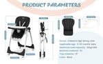 Sejoy Adjustable Baby High Chair with 5-Point Harness 3-Tier Tray & Wheels CE/CPC Certified Children's Dining Chair